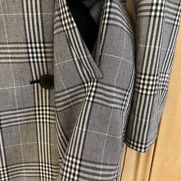 Madewell Womens Caldwell Plaid Double-Breasted Blazer Jacket Small Black FA EXC - Picture 6 of 12